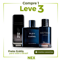 Kit 3 Perfumes Masculinos Importados (100ml cada) One Million l Invictus Men l 212 VIP Black [ PROMOÇÃO POR TEMPO LIMITADO]